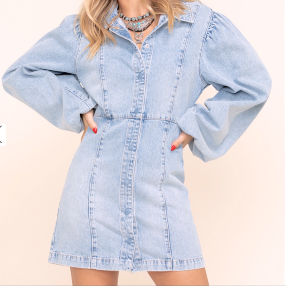 Free People Mia denim mini dress. Good condition